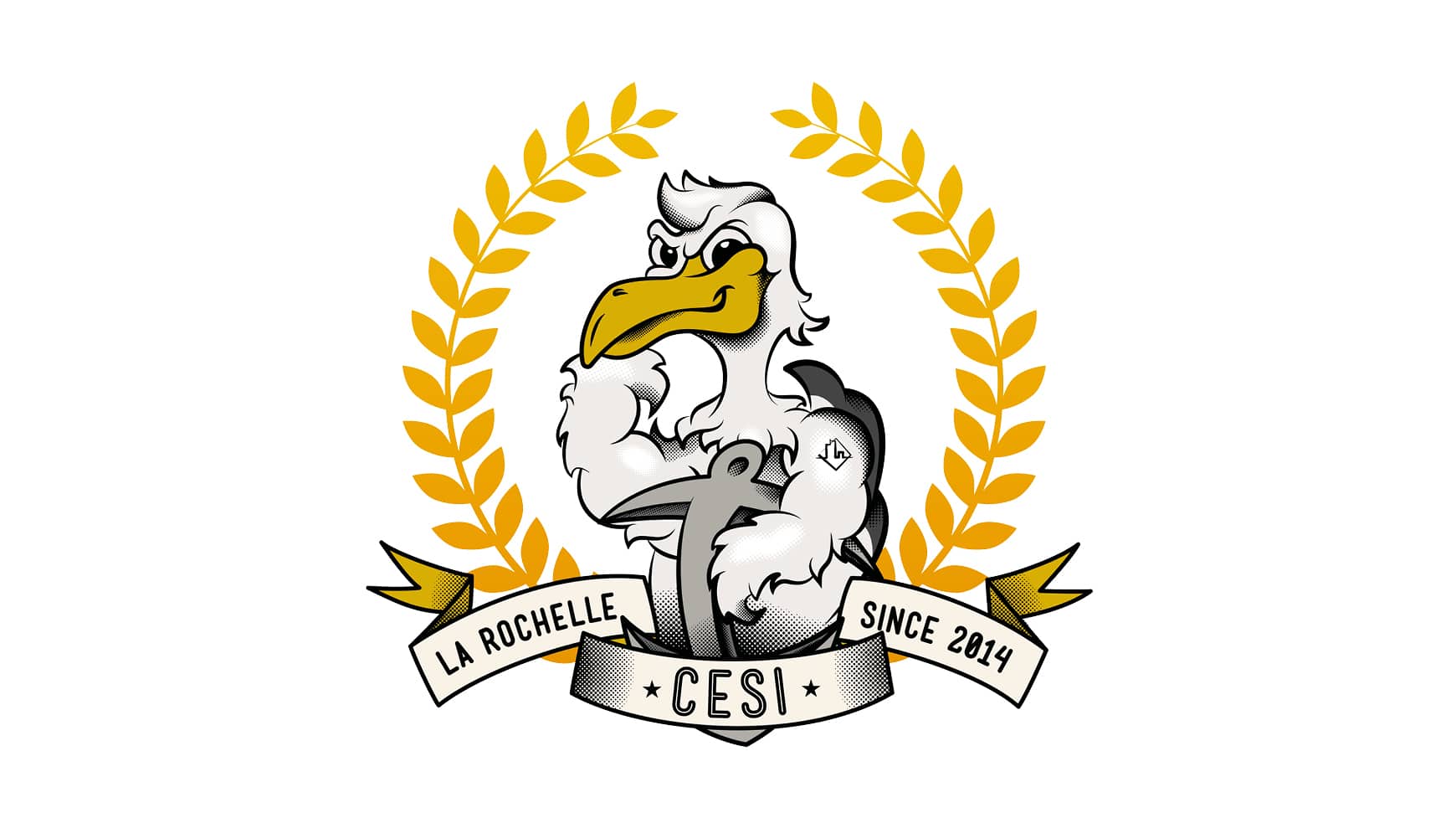 Logo du BDE CESI La Rochelle. Plaquette Alpha